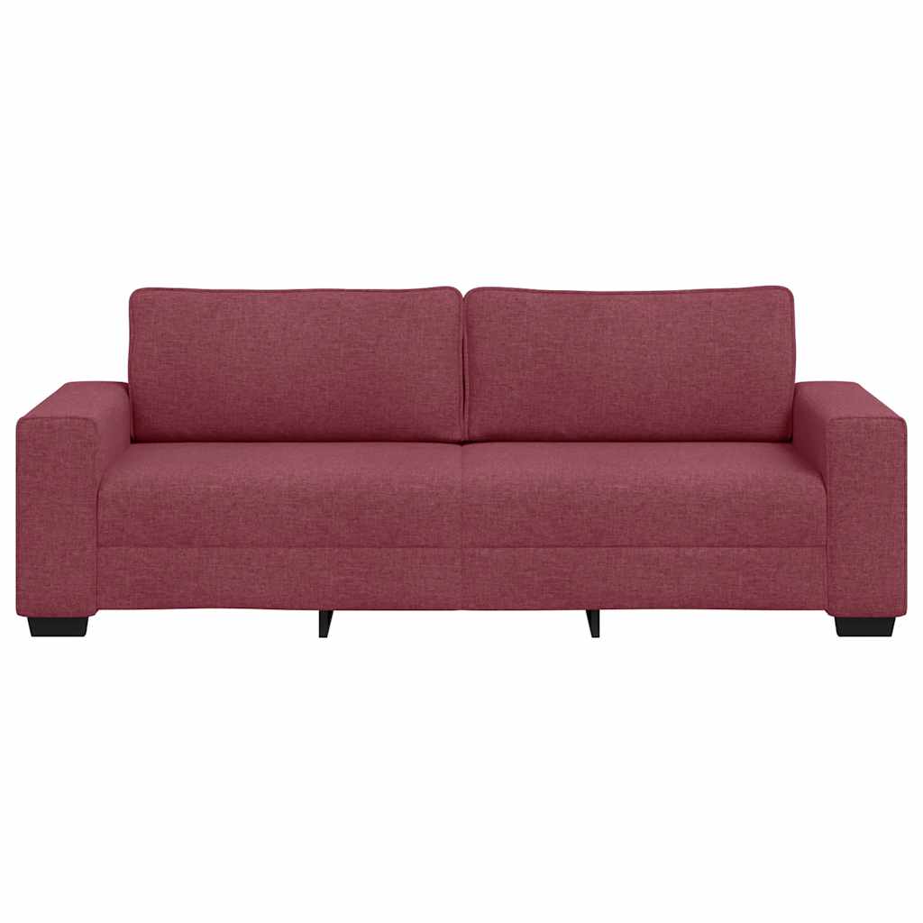 Τριθέσιος Καναπές Κόκκινος 220x77x82 εκ. Ύφασμα - Pakobazaar