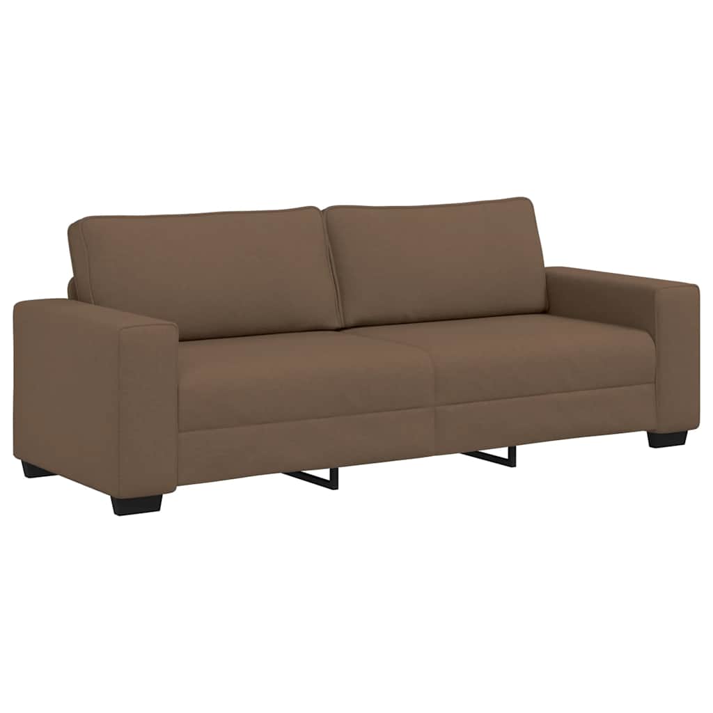 Τριθέσιος Καναπές Καφέ 220x77x82 εκ. Ύφασμα - Pakobazaar