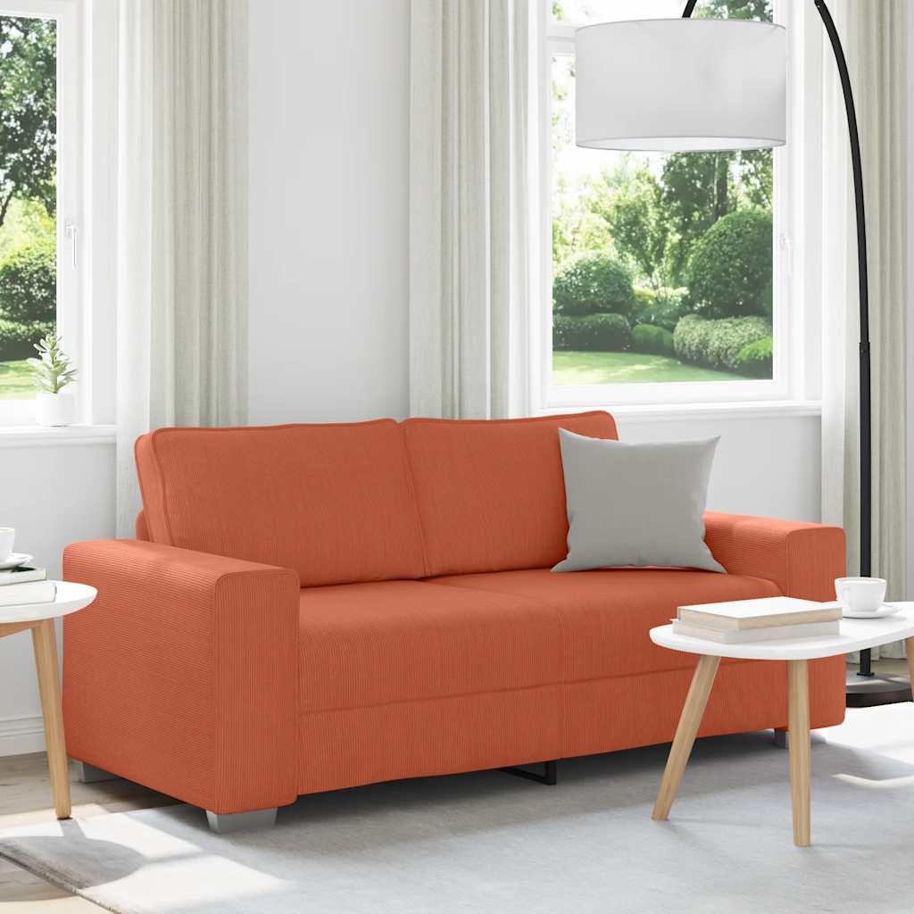 Καναπές Διθέσιος Κόκκινος Πορτοκαλί 180 x 77 x 82 εκ. από Ύφασμα Κοτλέ - Pakobazaar