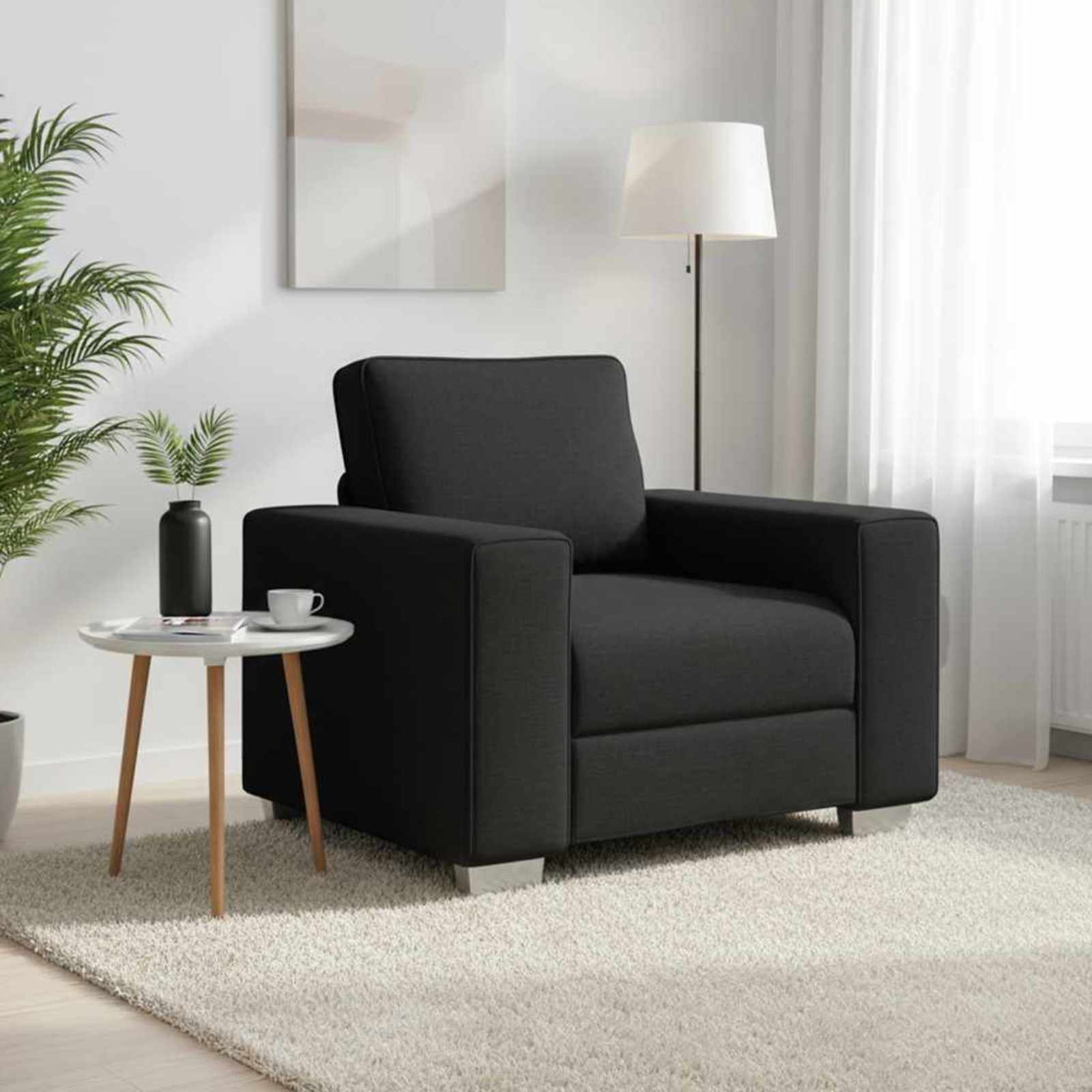 Καναπές Μαύρο 100 x 80 x 82 εκ ύφασμα - Pakobazaar