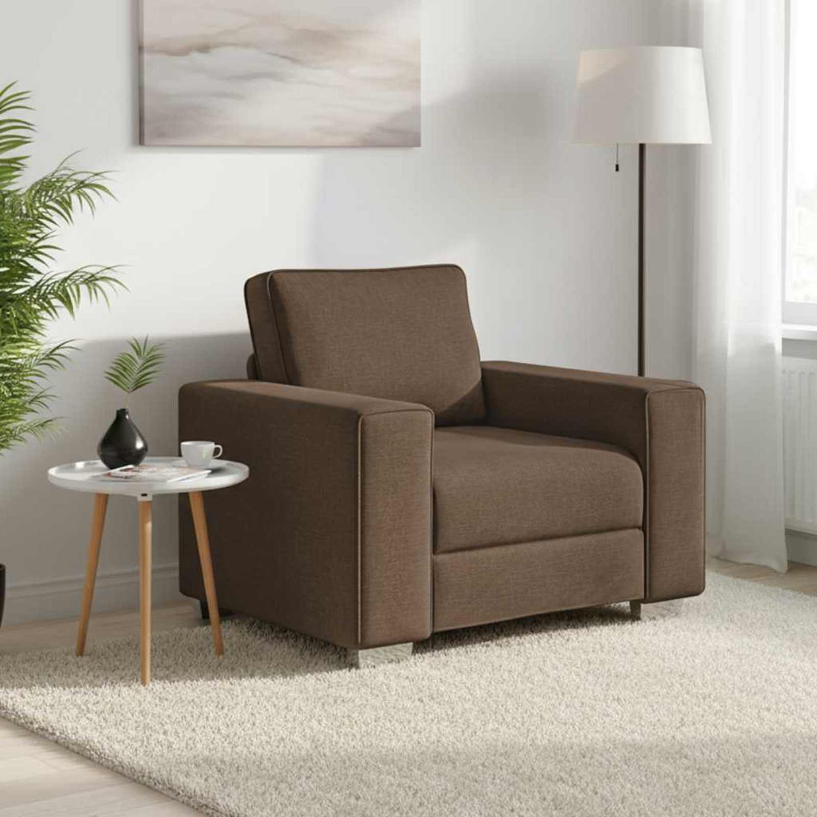Καναπές Καφέ 100 x 80 x 82 εκ ύφασμα - Pakobazaar