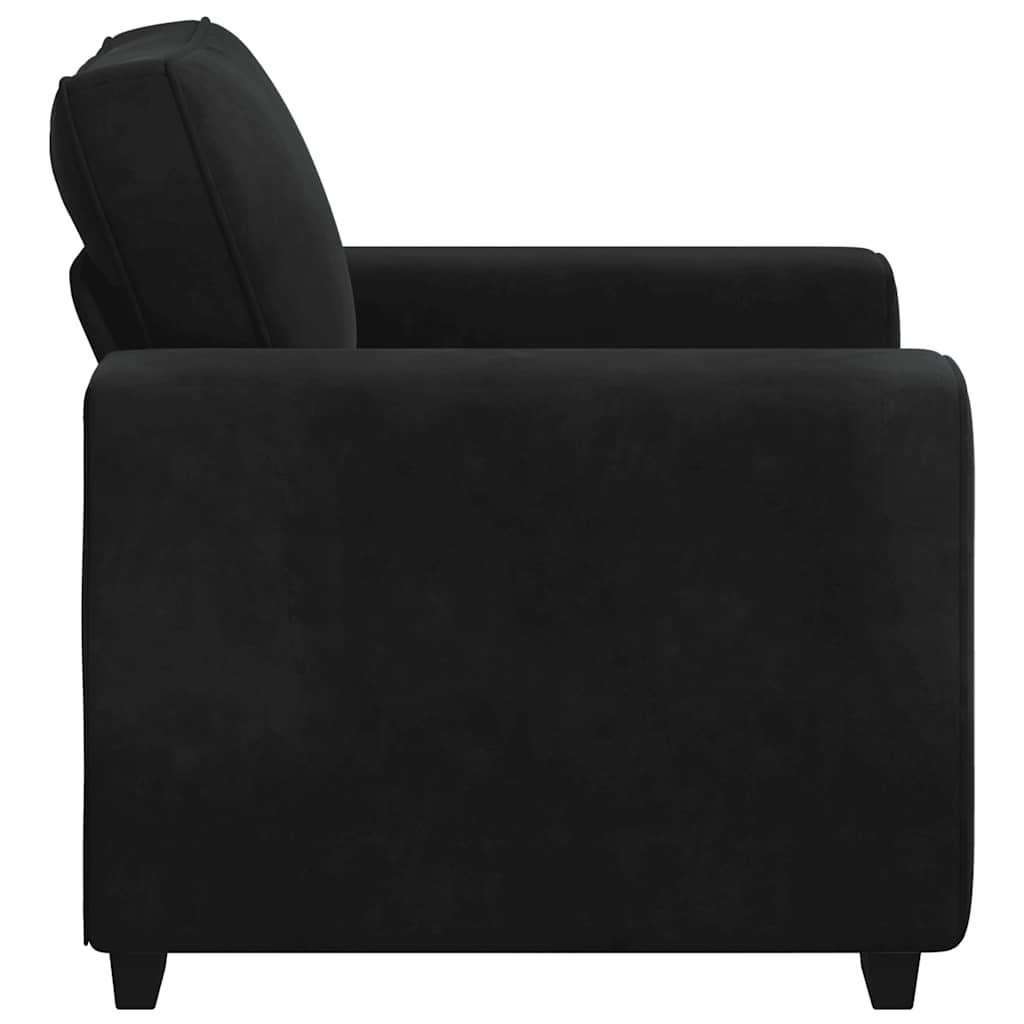 Πολυθρόνα Μαύρη Βελούδινη 100x77x82 εκ. - Pakobazaar