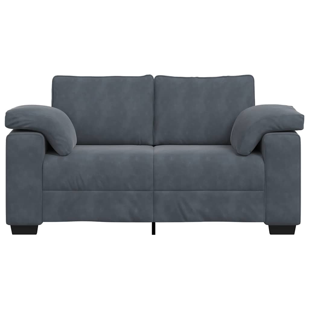 Καναπές Διθέσιος Σκούρο Γκρι Βελούδος 160 x 77 x 82 εκ. - Pakobazaar