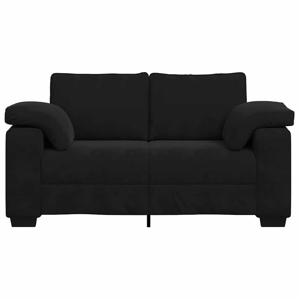 Καναπές Διθέσιος Μαύρος Βελούδινος 160 x 77 x 82 εκ. - Pakobazaar