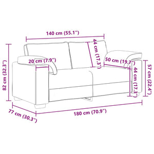 Καναπές-Διθέσιος Σκούρο Γκρι Βελούδος 180 x 77 x 82 εκ. - Pakobazaar
