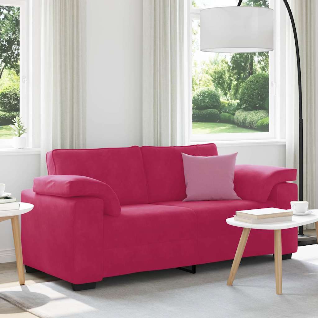 Καναπές Διθέσιος Κόκκινος Βελούδος 180 x 77 x 82 εκ. - Pakobazaar