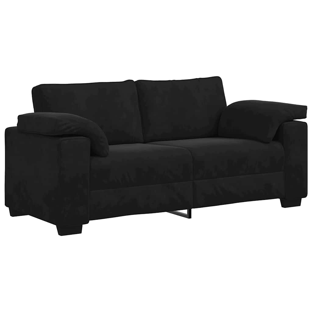 Καναπές Διθέσιος Μαύρος Βελούδινος 180 x 77 x 82 εκ. - Pakobazaar