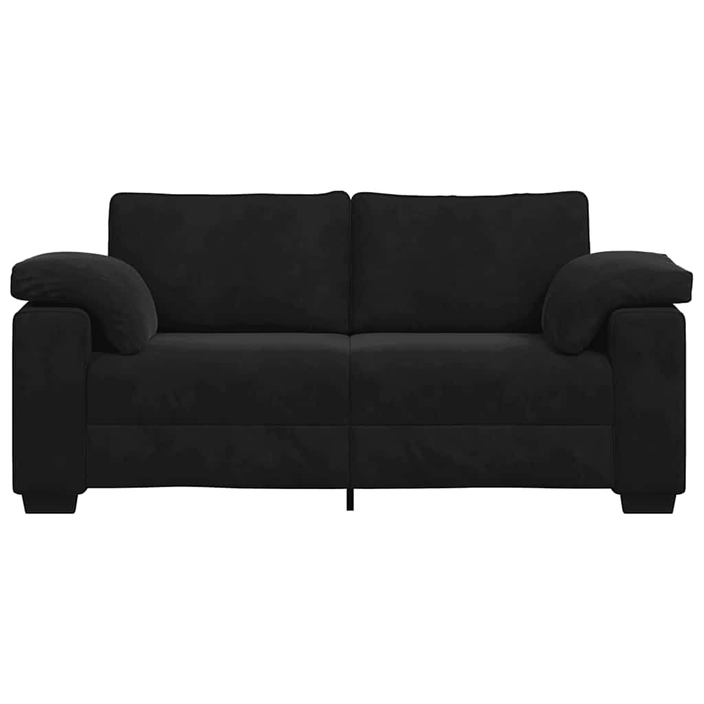 Καναπές Διθέσιος Μαύρος Βελούδινος 180 x 77 x 82 εκ. - Pakobazaar