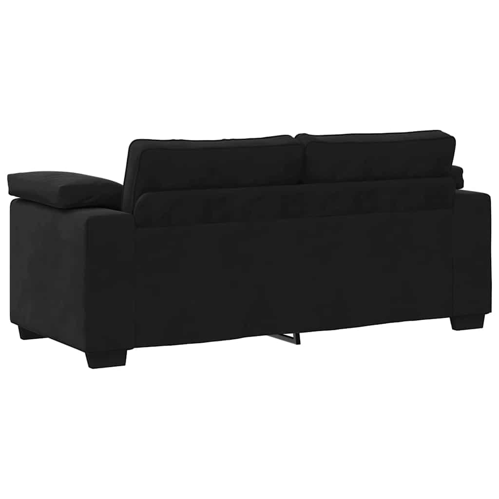 Καναπές Διθέσιος Μαύρος Βελούδινος 180 x 77 x 82 εκ. - Pakobazaar