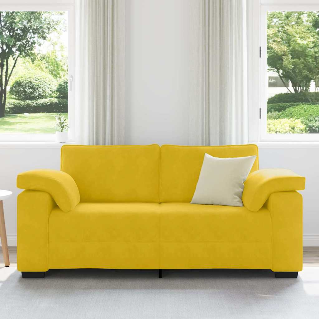 Καναπές-Διθέσιος Κίτρινος Βελούδος 180 x 77 x 82 εκ. - Pakobazaar