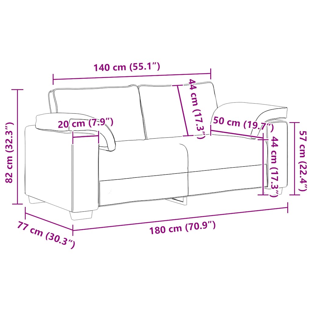 Καναπές-Διθέσιος Κίτρινος Βελούδος 180 x 77 x 82 εκ. - Pakobazaar