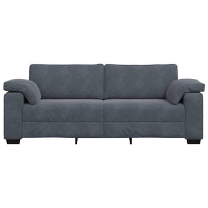 Τριθέσιος Καναπές Σκούρο Γκρι 220x77x82 εκ. Βελούδο - Pakobazaar