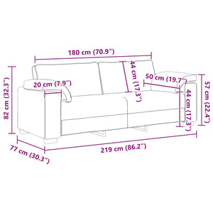 Τριθέσιος Καναπές Σκούρο Πράσινο 220x77x82 εκ. Βελούδο - Pakobazaar