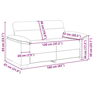 Διθέσιος Καναπές Σκούρο Γκρι 160x81x84 εκ. Ύφασμα - Pakobazaar