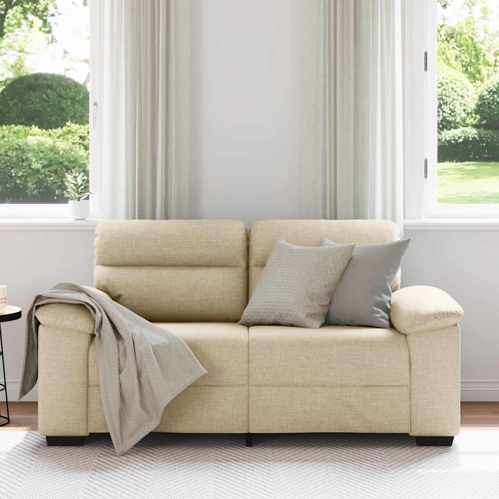 Διθέσιος Καναπές Κρεμ 160x81x84 εκ. Ύφασμα - Pakobazaar