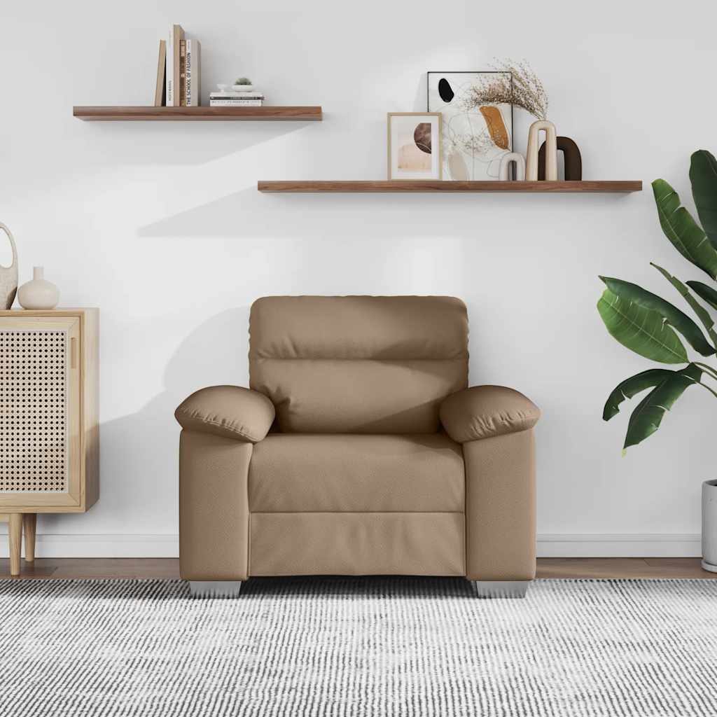 Πολυθρόνα-Καναπέ Cappuccino 100x81x84 εκ. από Συνθετικό Δέρμα - Pakobazaar