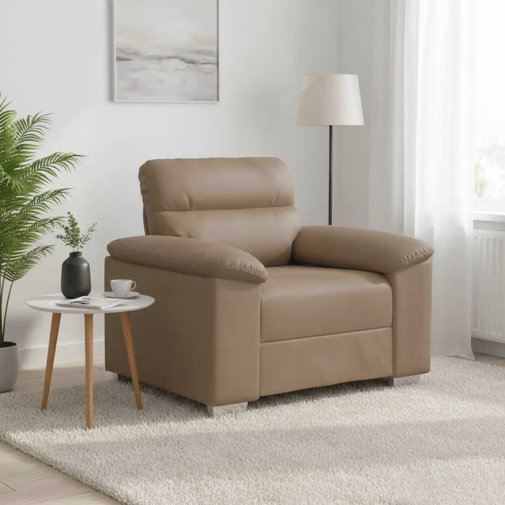 Πολυθρόνα-Καναπέ Cappuccino 100x81x84 εκ. από Συνθετικό Δέρμα - Pakobazaar