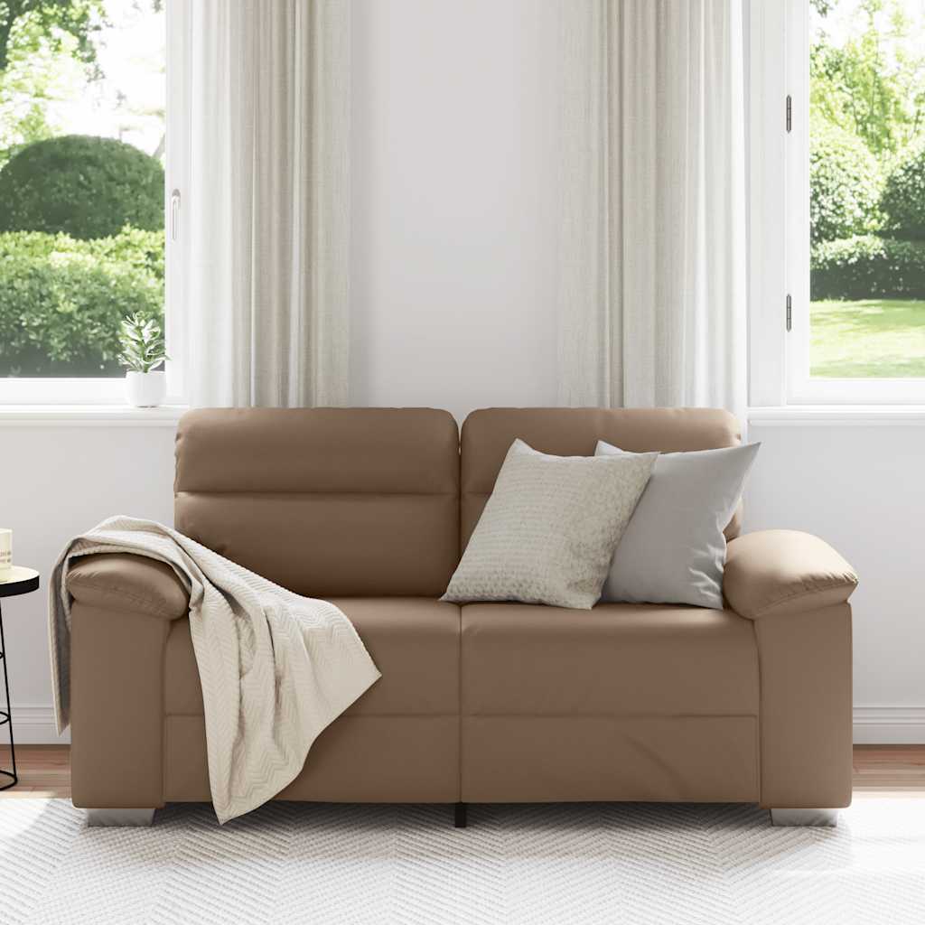 Διθέσιος Καναπές Cappuccino 160x81x84 εκ. από Συνθετικό Δέρμα - Pakobazaar
