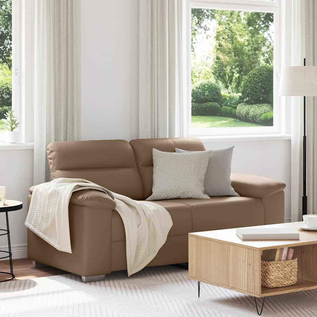 Διθέσιος Καναπές Cappuccino 160x81x84 εκ. από Συνθετικό Δέρμα - Pakobazaar