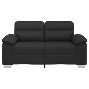 Διθέσιος Καναπές Μαύρος 160x81x84 εκ. από Συνθετικό Δέρμα - Pakobazaar