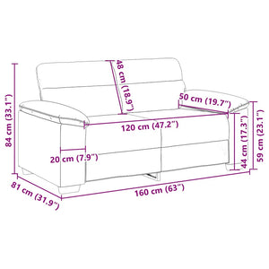 Διθέσιος Καναπές Μαύρος 160x81x84 εκ. από Συνθετικό Δέρμα - Pakobazaar