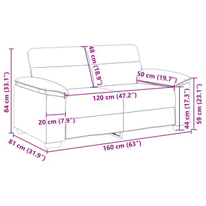 Διθέσιος Καναπές Λευκός 160x81x84 εκ. από Συνθετικό Δέρμα - Pakobazaar
