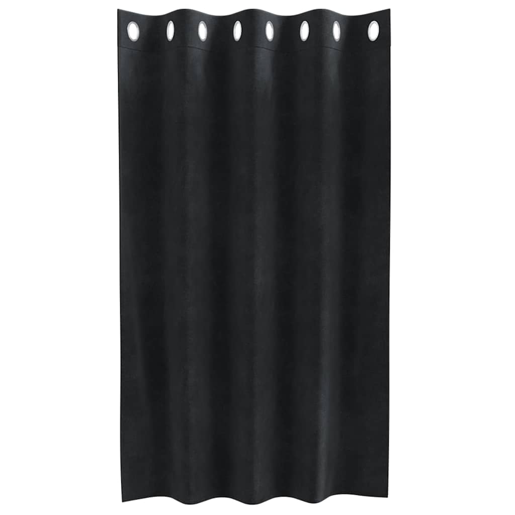 Κουρτίνες συσκότισης 2 pcs Μαύρο 140 x 140 cm Βελούδο - Pakobazaar
