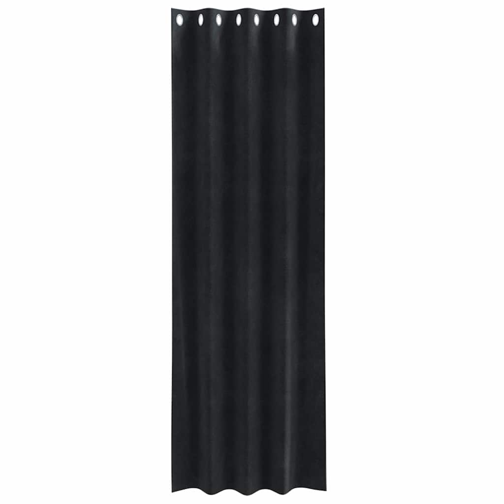 Κουρτίνες συσκότισης 2 pcs Μαύρο 140 x 225 cm Βελούδο