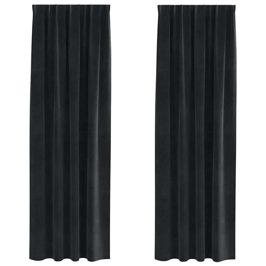 Κουρτίνες συσκότισης 2 pcs Μαύρο 140 x 225 cm Βελούδο