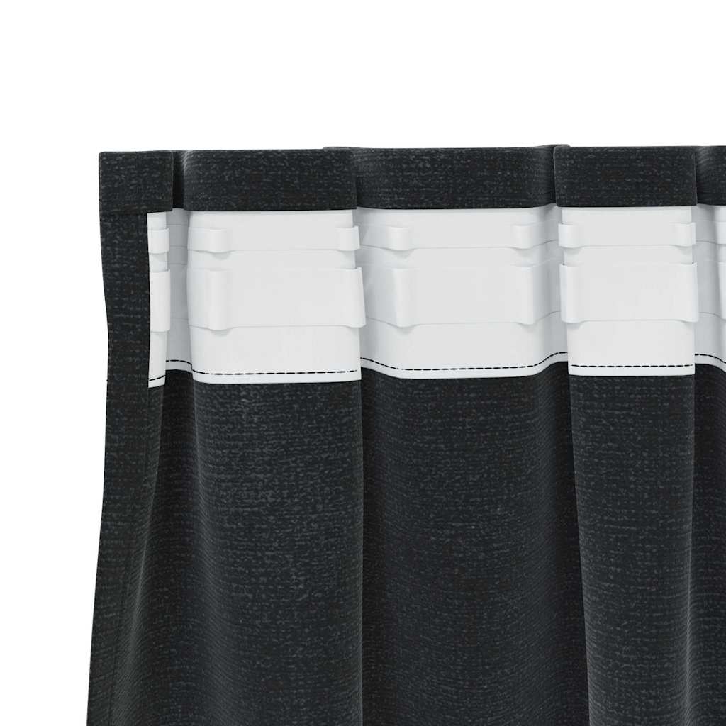 Κουρτίνες συσκότισης 2 pcs Μαύρο 140 x 260 cm Βελούδο