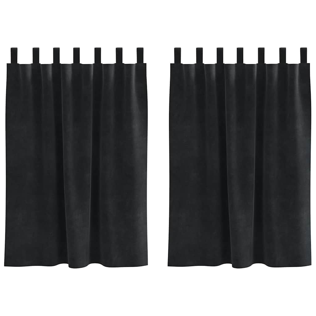 Κουρτίνες συσκότισης 2 pcs Μαύρο 140 x 140 cm Βελούδο