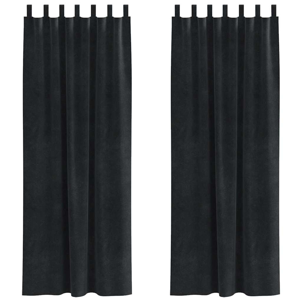 Κουρτίνες συσκότισης 2 pcs Μαύρο 140 x 260 cm Βελούδο