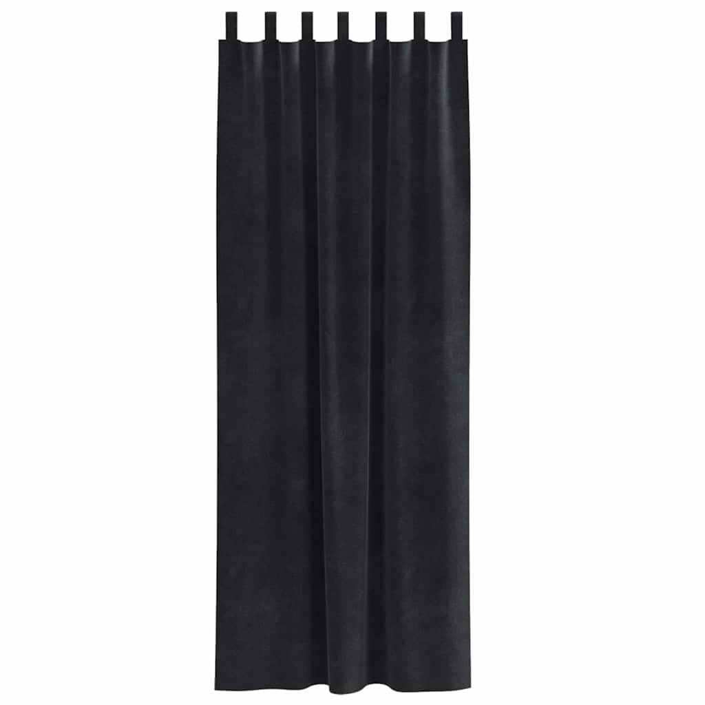 Κουρτίνες συσκότισης 2 pcs Μαύρο 140 x 260 cm Βελούδο