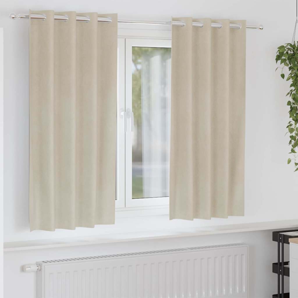 Κουρτίνες συσκότισης 2 pcs Κρεμ 140 x 175 cm Βελούδο