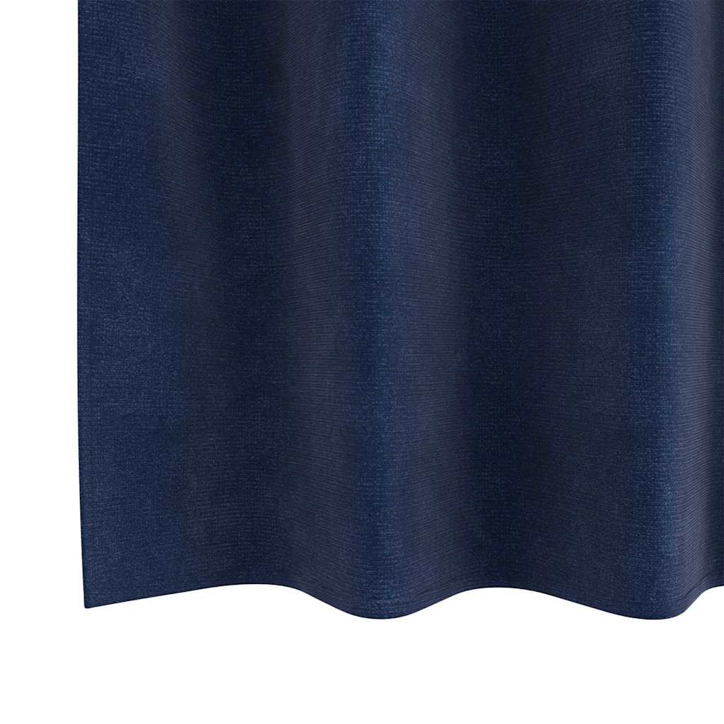 Κουρτίνες συσκότισης 2 pcs Σκούρο Μπλε 140 x 175 cm Βελούδο