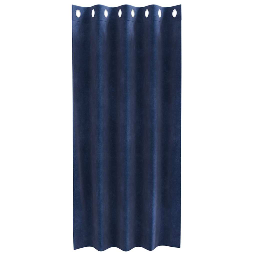 Κουρτίνες συσκότισης 2 pcs Σκούρο Μπλε 140 x 175 cm Βελούδο