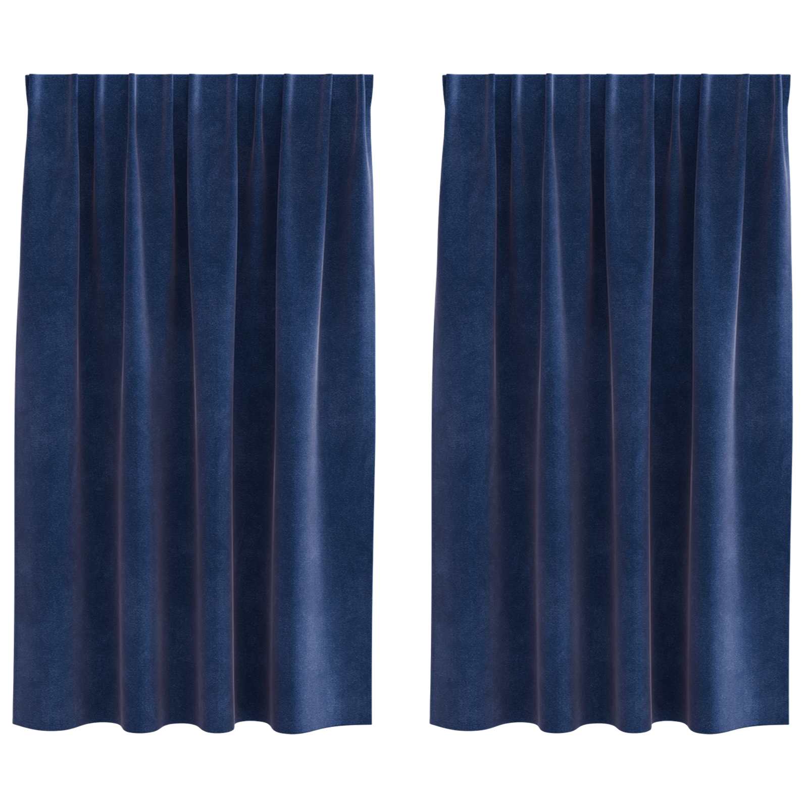 Κουρτίνες συσκότισης 2 pcs Σκούρο Μπλε 140 x 175 cm Βελούδο - Pakobazaar