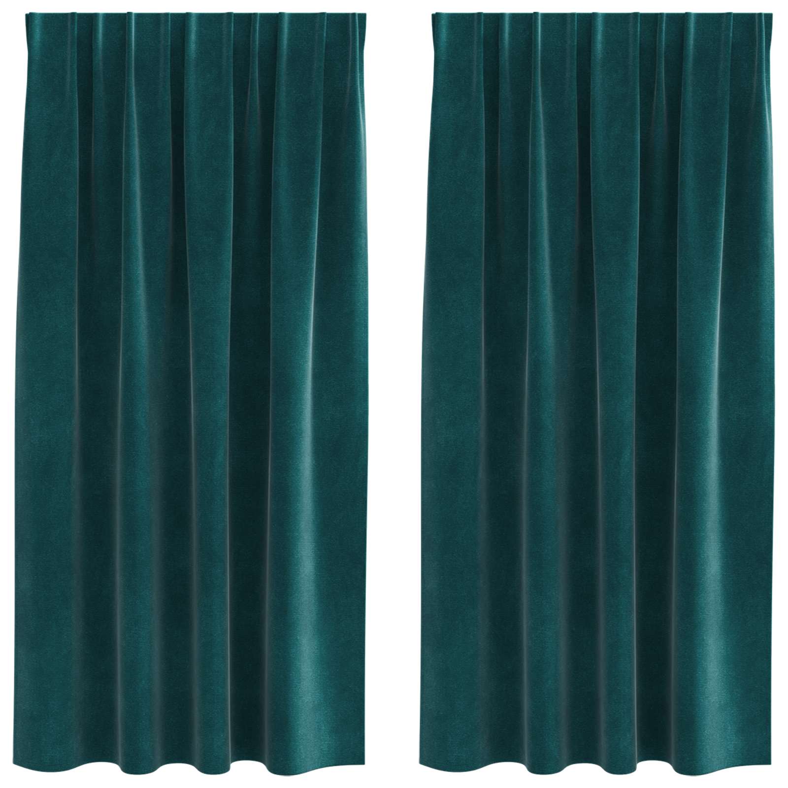 Κουρτίνες συσκότισης 2 pcs Σκούρο Πράσινο 140 x 175 cm Βελούδο