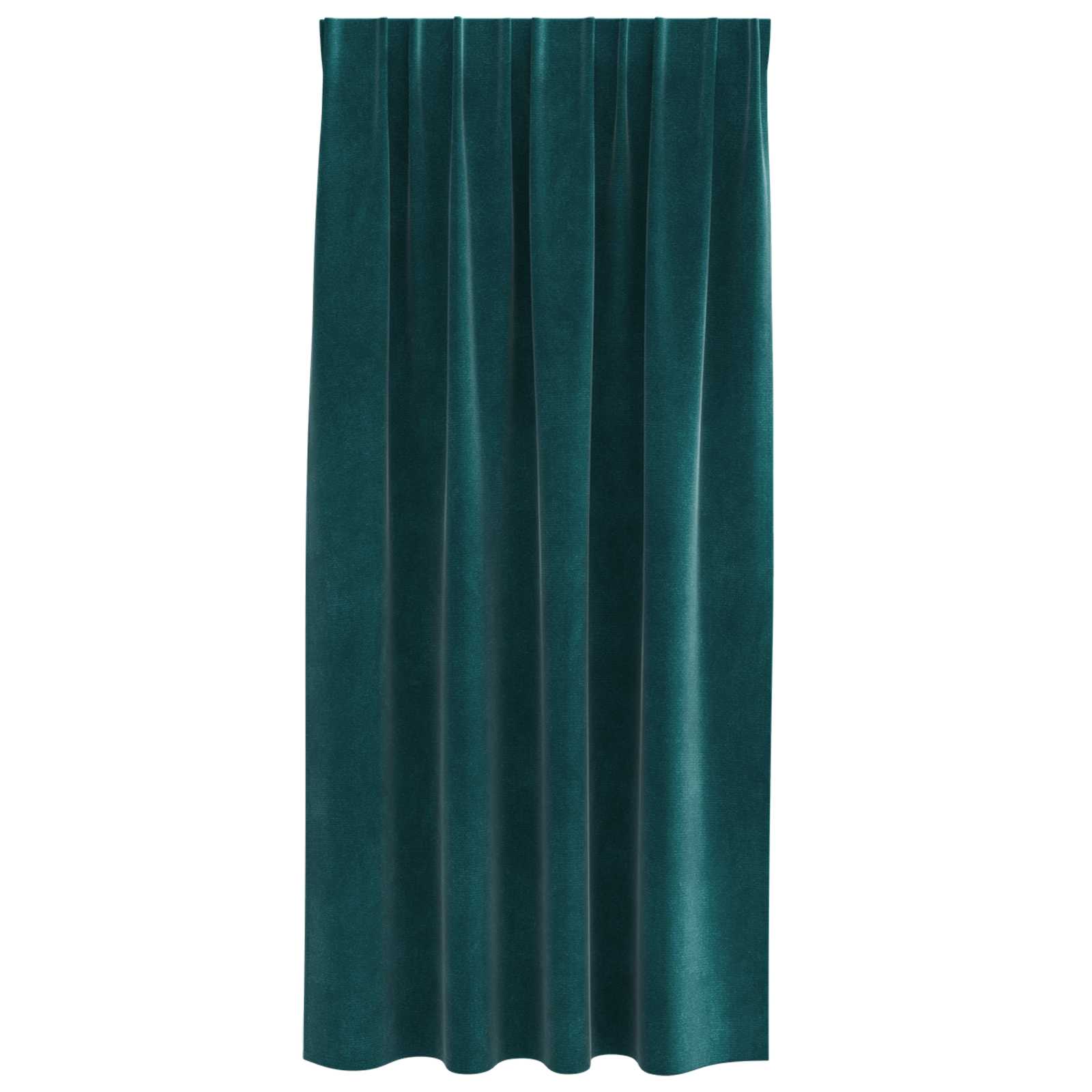 Κουρτίνες συσκότισης 2 pcs Σκούρο Πράσινο 140 x 175 cm Βελούδο