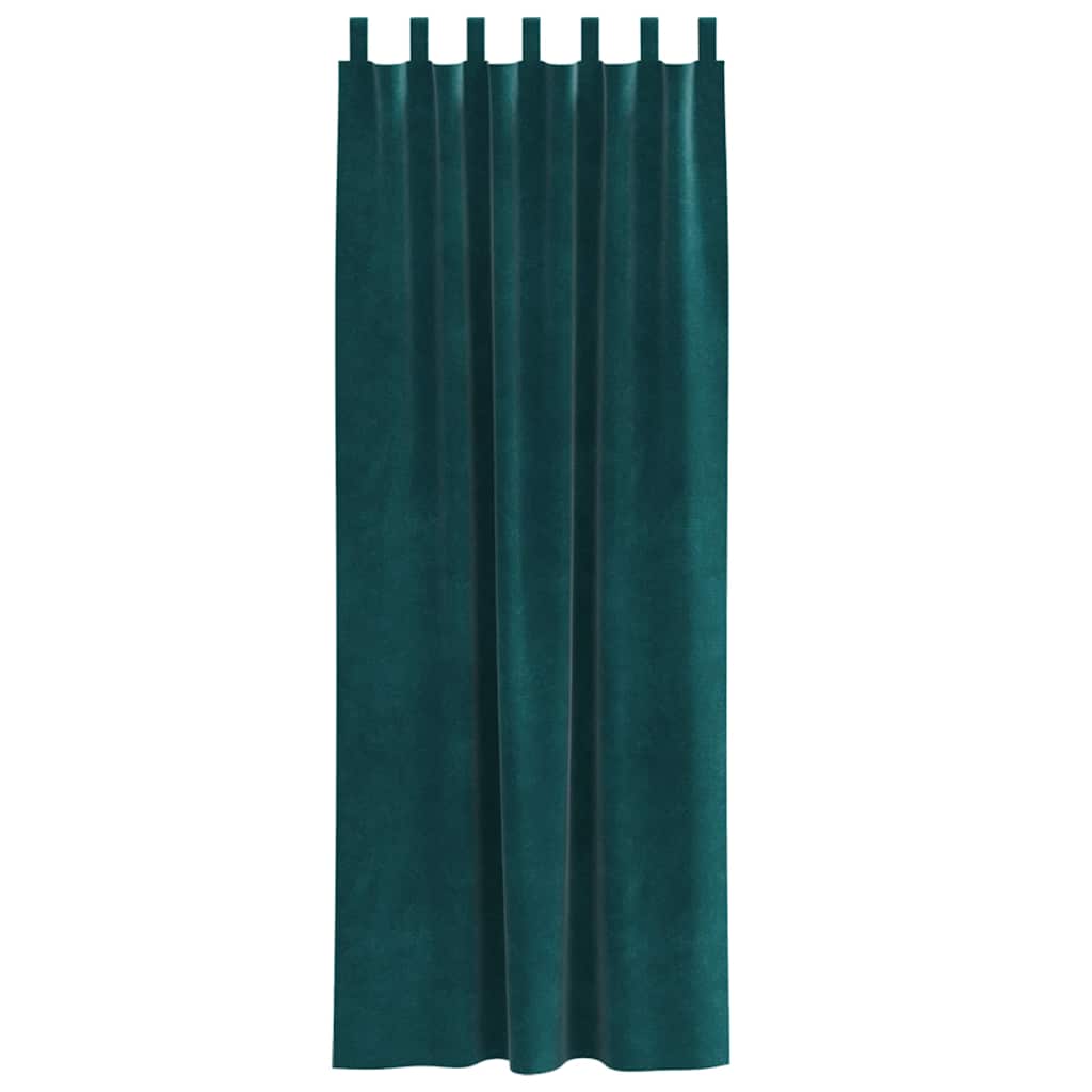 Κουρτίνες συσκότισης 2 pcs Σκούρο Πράσινο 140 x 260 cm Βελούδο - Pakobazaar