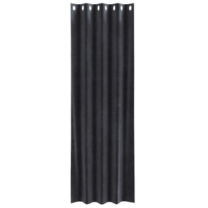 Κουρτίνες συσκότισης 2 τμχ. Σκούρο Γκρι 140 x 260 cm Βελούδο