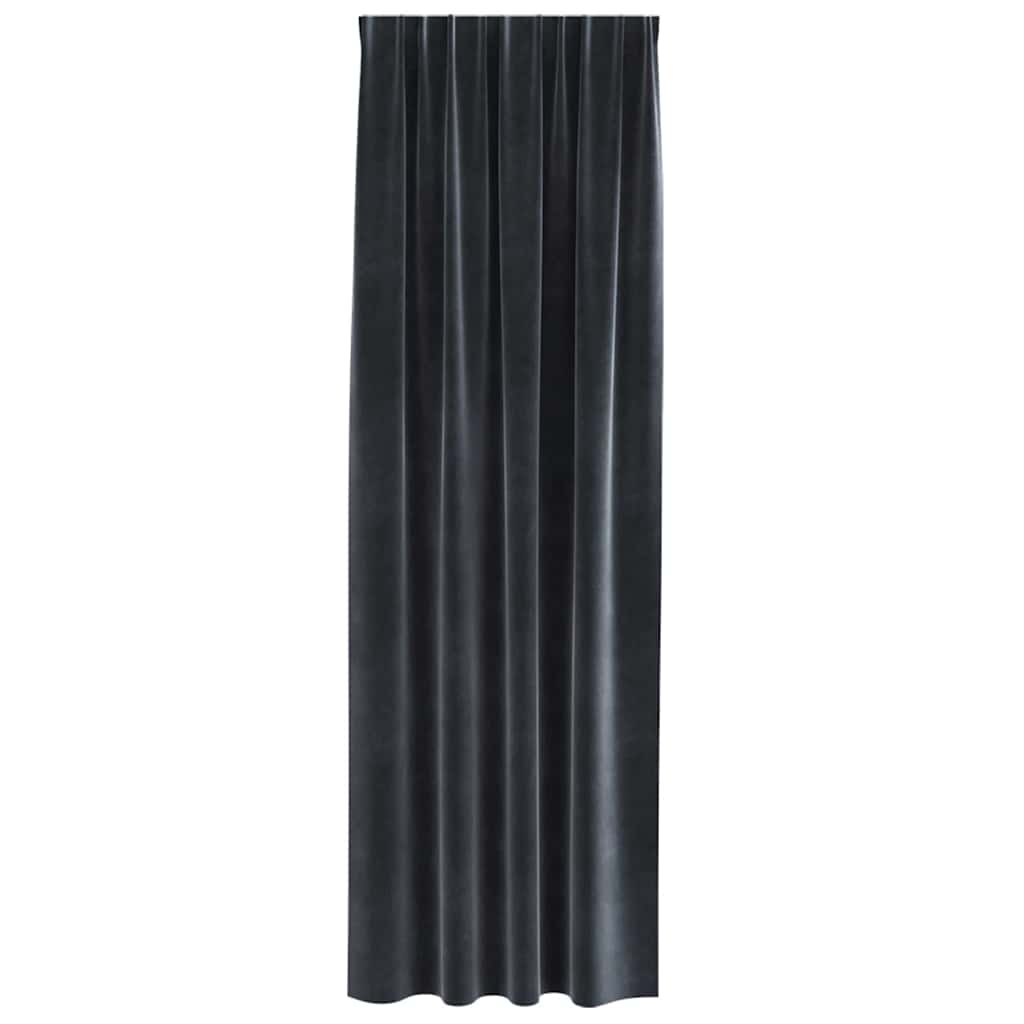 Κουρτίνες συσκότισης 2 pcs Σκούρο Γκρι 140 x 245 cm Βελούδο