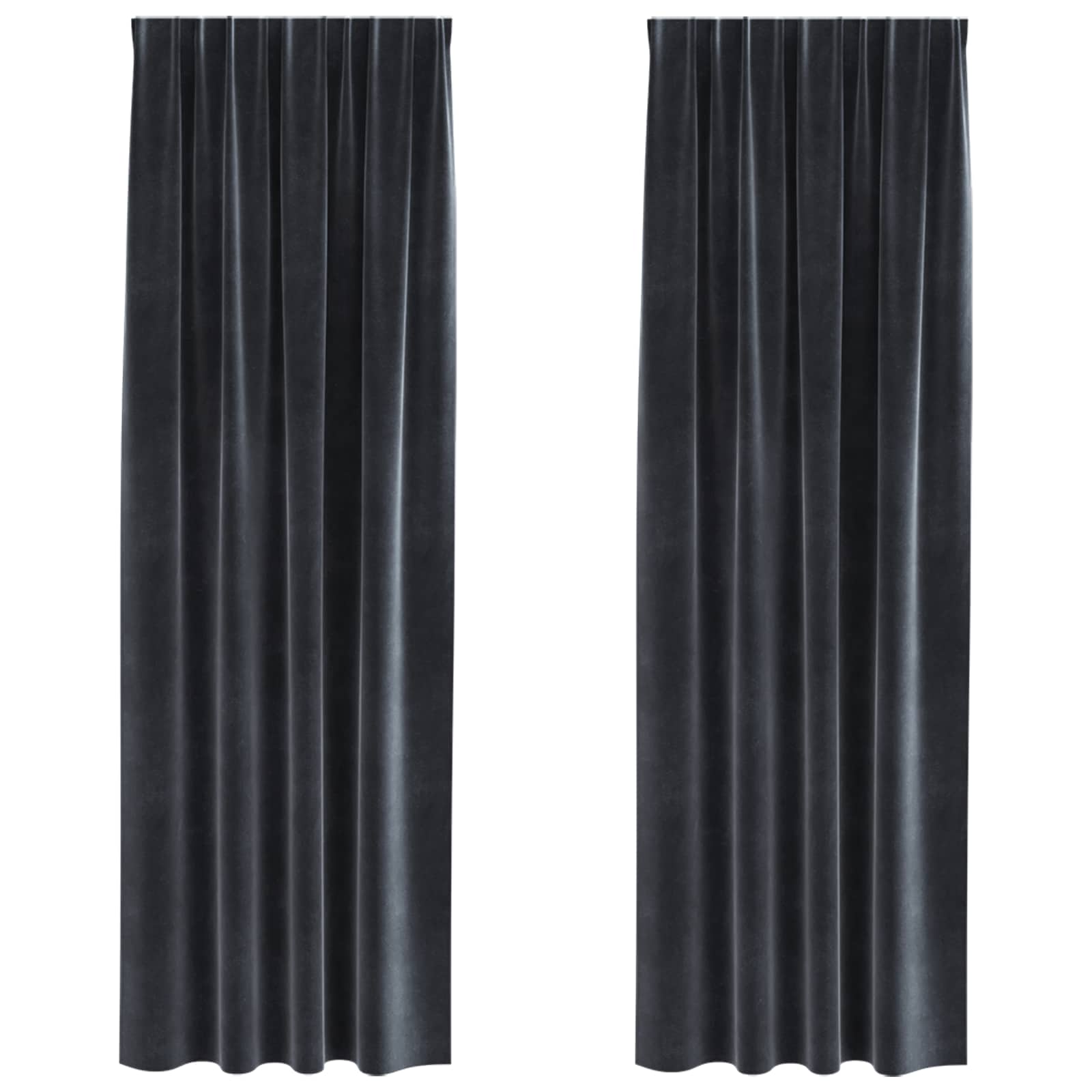 Κουρτίνες συσκότισης 2 pcs Σκούρο Γκρι 140 x 260 cm Βελούδο