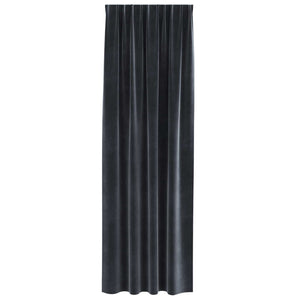 Κουρτίνες συσκότισης 2 τμχ. Σκούρο Γκρι 140 x 260 cm Βελούδο