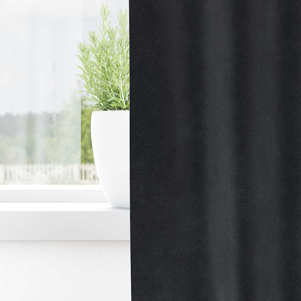 Κουρτίνες συσκότισης 2 pcs Σκούρο Γκρι 140 x 140 cm Βελούδο