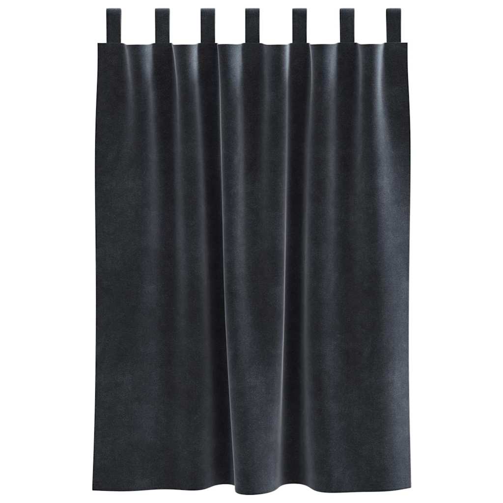 Κουρτίνες συσκότισης 2 pcs Σκούρο Γκρι 140 x 140 cm Βελούδο