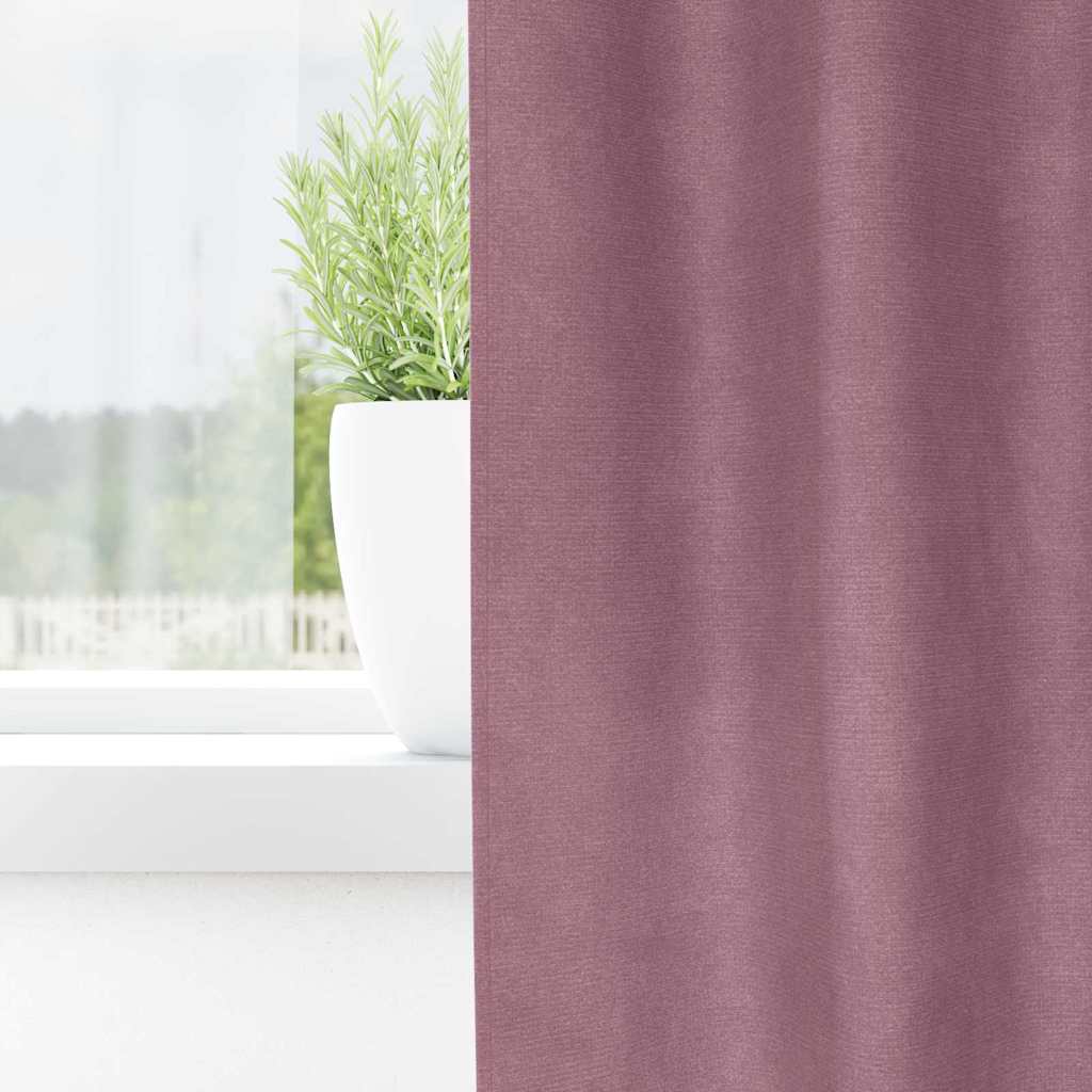 Κουρτίνες συσκότισης 2 pcs Σκούρο ροζ 140 x 260 cm Βελούδο - Pakobazaar