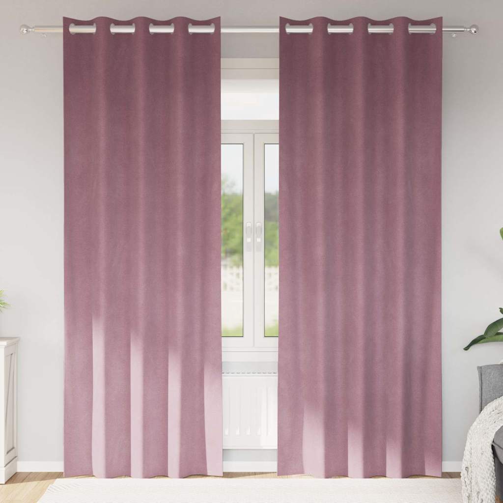 Κουρτίνες συσκότισης 2 pcs Σκούρο ροζ 140 x 260 cm Βελούδο - Pakobazaar