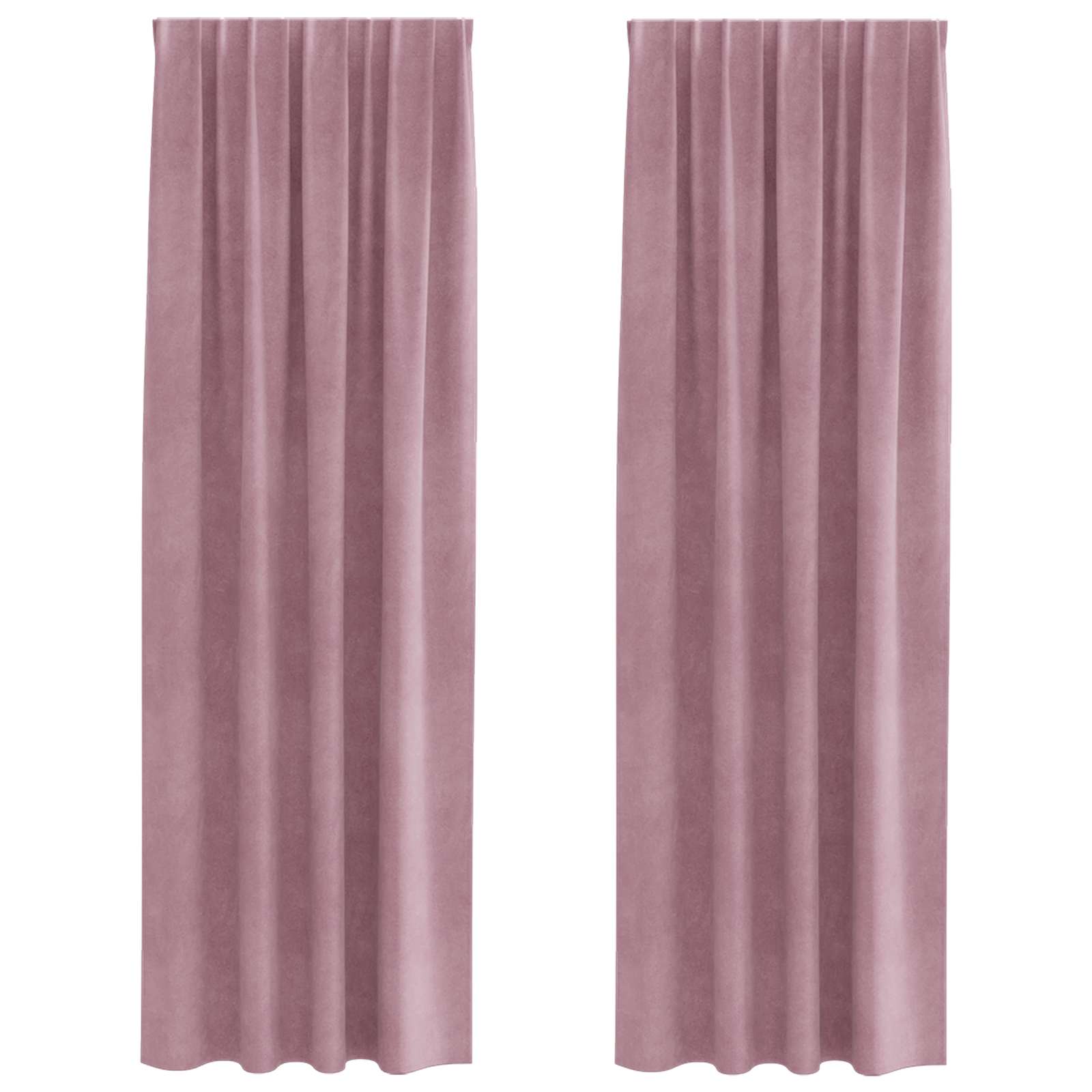 Κουρτίνες συσκότισης 2 pcs Σκούρο ροζ 140 x 245 cm Βελούδο - Pakobazaar