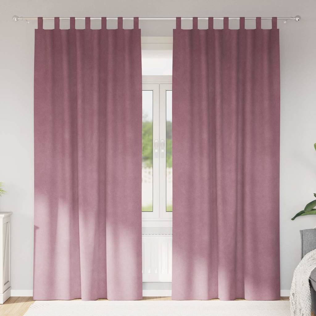 Κουρτίνες συσκότισης 2 pcs Σκούρο ροζ 140 x 245 cm Βελούδο - Pakobazaar